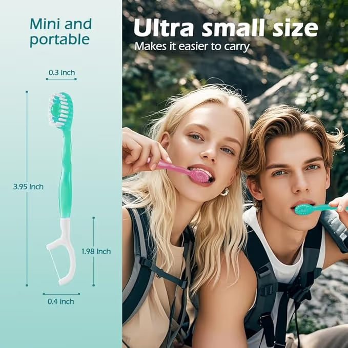 🎁5 in 1 Mini Toothbrush & Floss & Tongue Scraper & Toothpick Set
